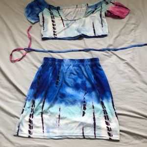 Two piece top and skirt